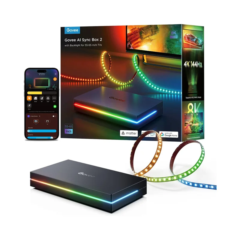 ریسه هوشمند تلویزیون 75-85 اینچ گووی Govee AI Sync Box 2 H6604C