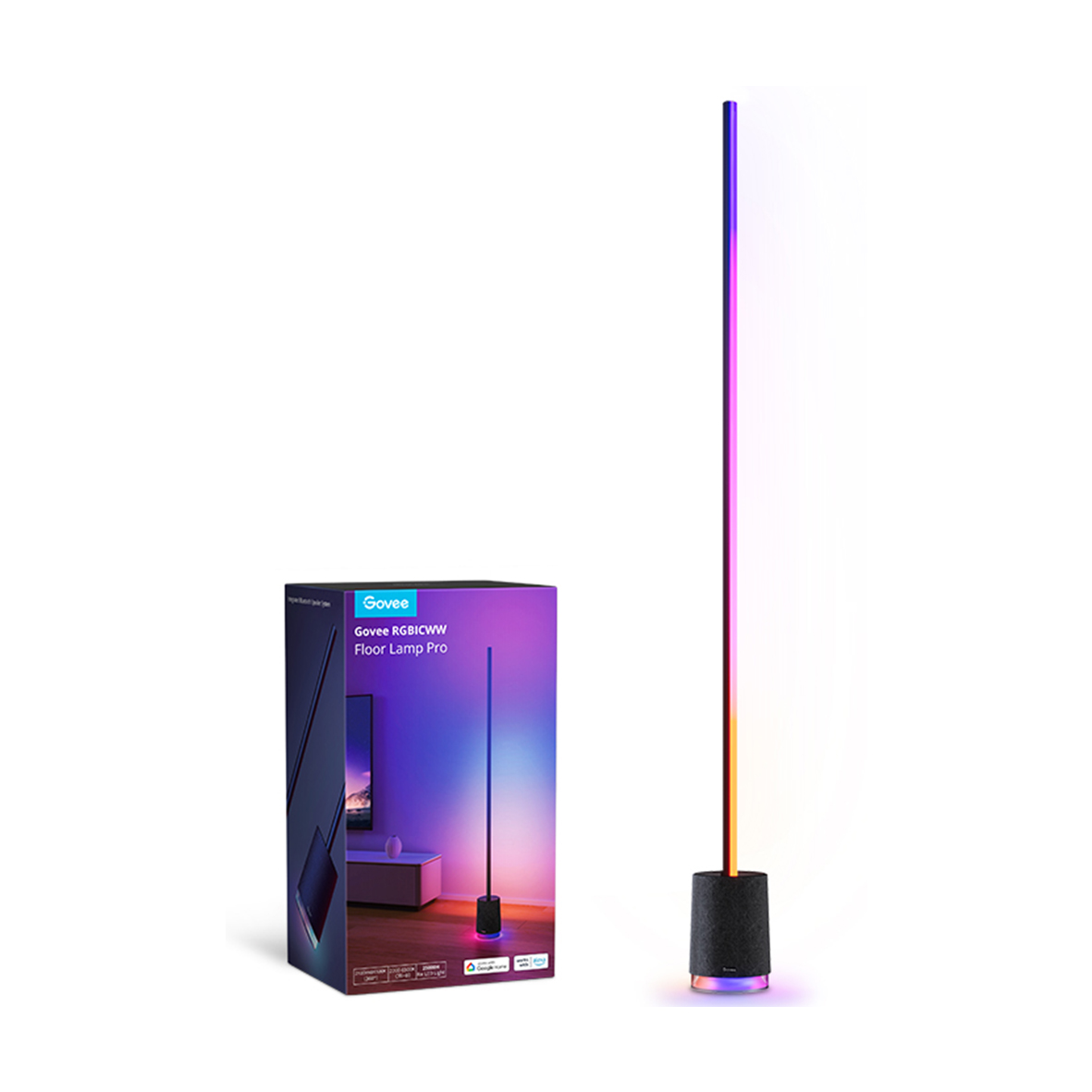 چراغ هوشمند اسپیکر دار گووی مدل Govee RGBICWW Corner Floor Lamp Pro H6079