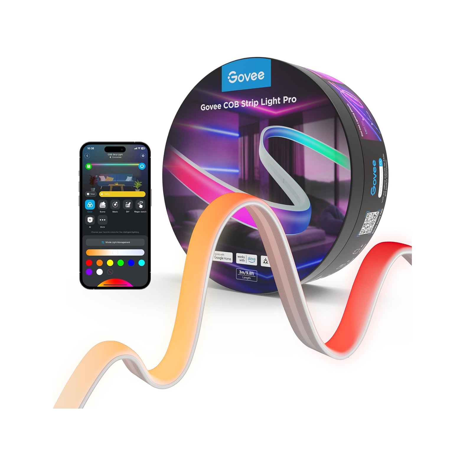 نوار نورانی هوشمند Govee COB Strip Light Pro متر( ۱۲۶۰ LED در هر متر) 3 متری