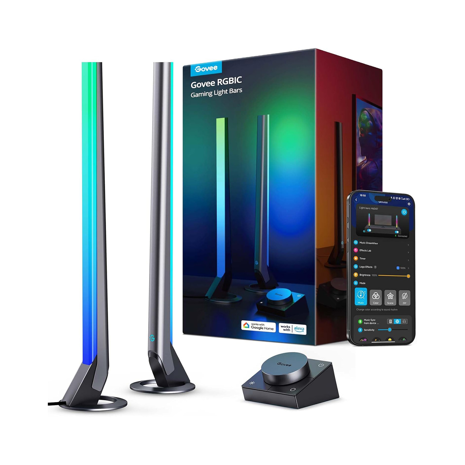 چراغ هوشمند گیمینگ رومیزی گووی Govee RGBIC Gaming Light Bars H6047