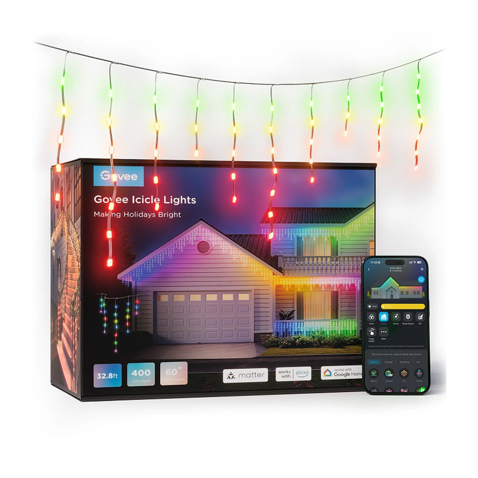 ریسه هوشمند فضای باز قندیلی 10 متری گووی Govee Icicle Ligths H70D1
