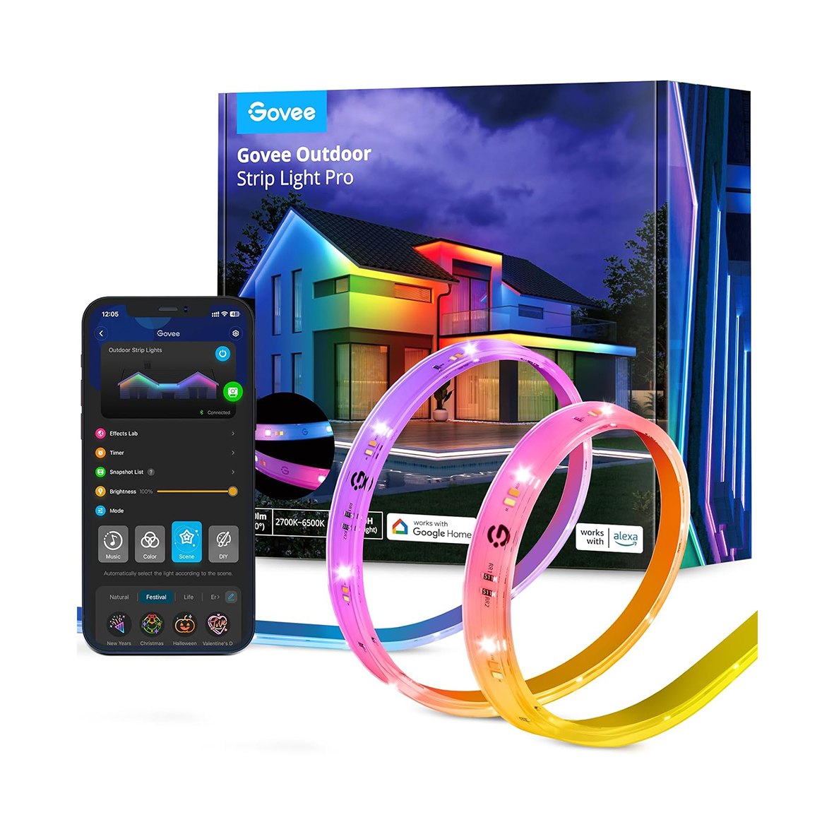 ریسه هوشمند فضای باز 10 متری گووی مدل Govee RGBICWW Outdoor LED Strip Light Pro H70A1